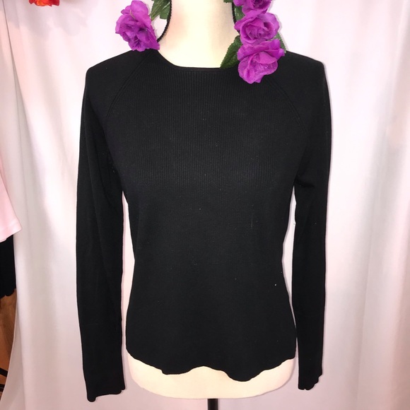 Vintage 90’s silk blend ribbed black sweater - Picture 5 of 8